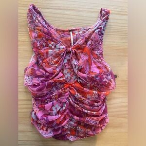 We the Free - Free People Mesh Tank Top Blouse - Multicolor Retro